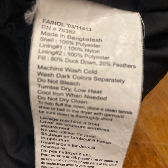 Timberland Weargear Jacket Duck Down Puffer Full Zip Navy Blue Mens Large Flaw - Picture 10 of 16